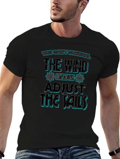 Camiseta Negra con Diseño Náutico Inspirador