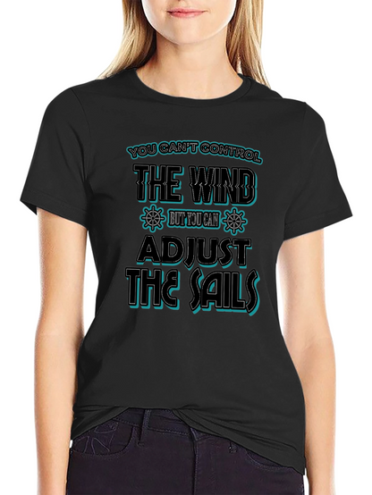 Camiseta Negra con Diseño Náutico Inspirador