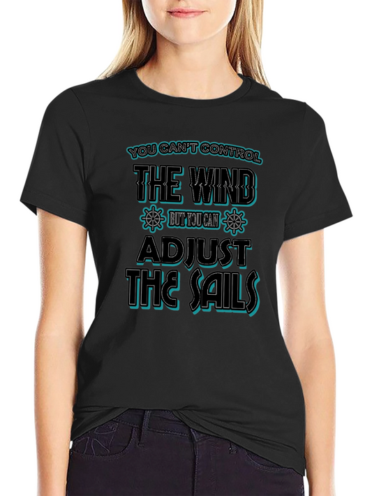 Camiseta Negra con Diseño Náutico Inspirador
