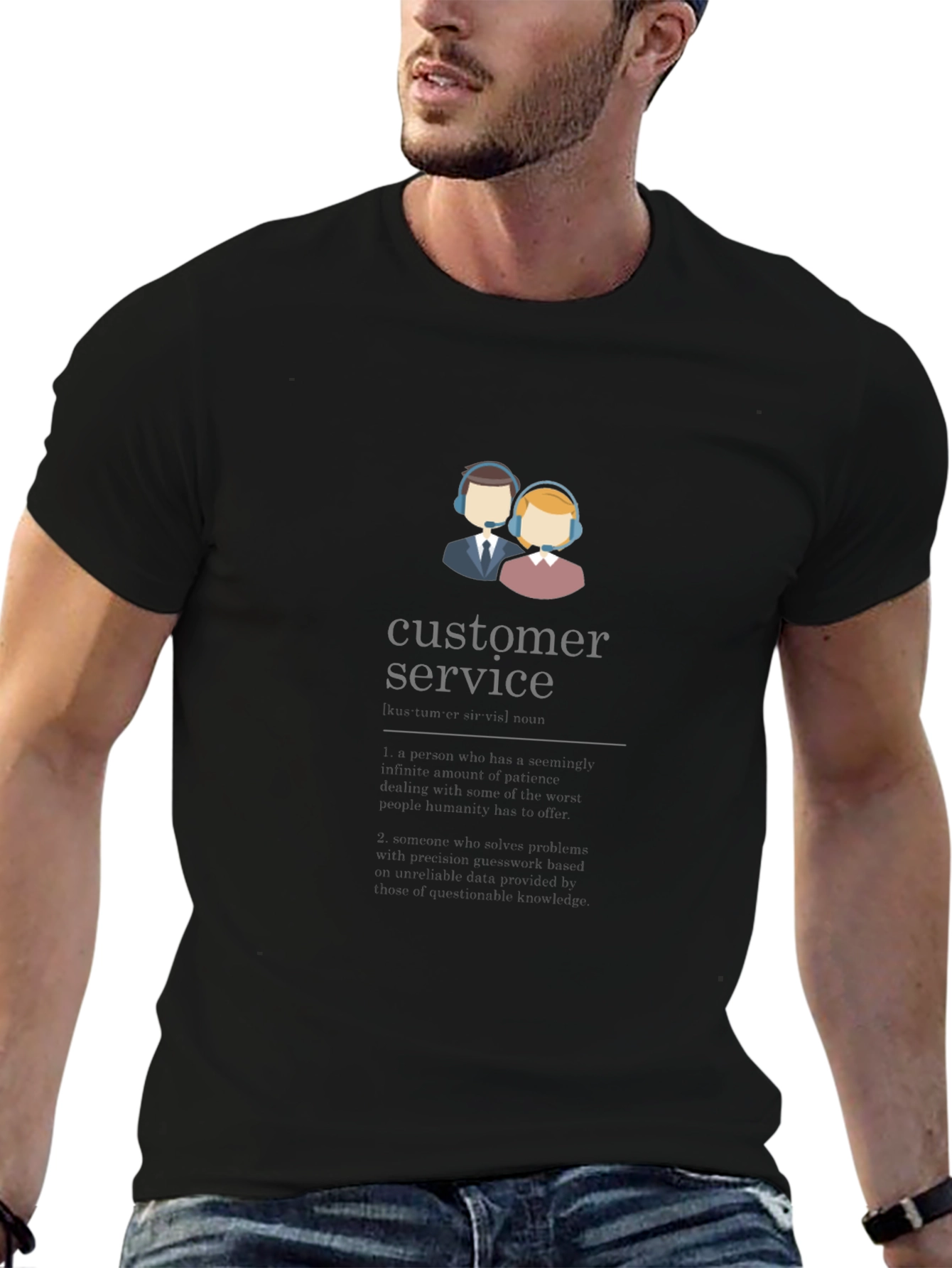 Camiseta Negra Unisex Customer Service