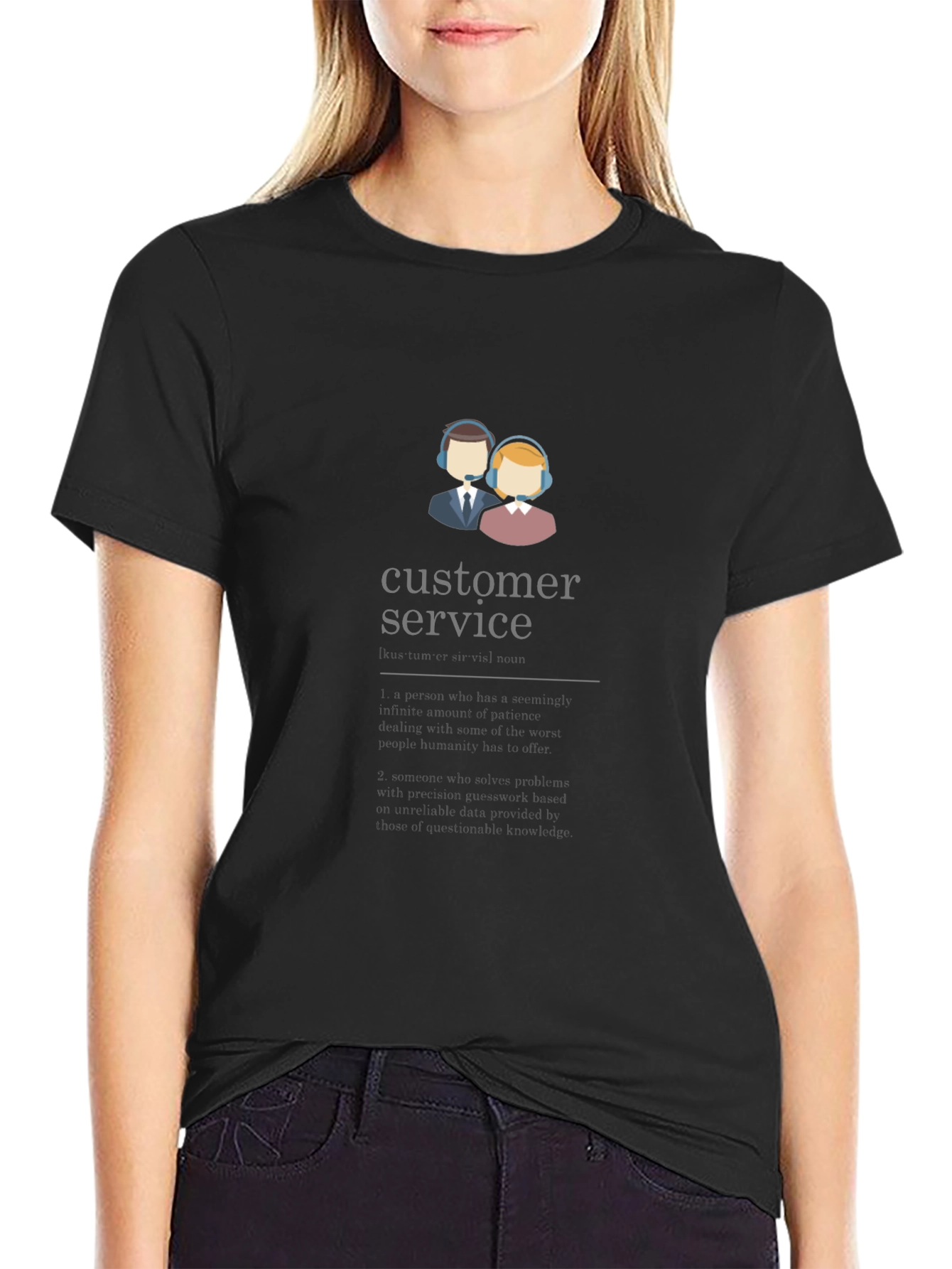 Camiseta Negra Unisex Customer Service