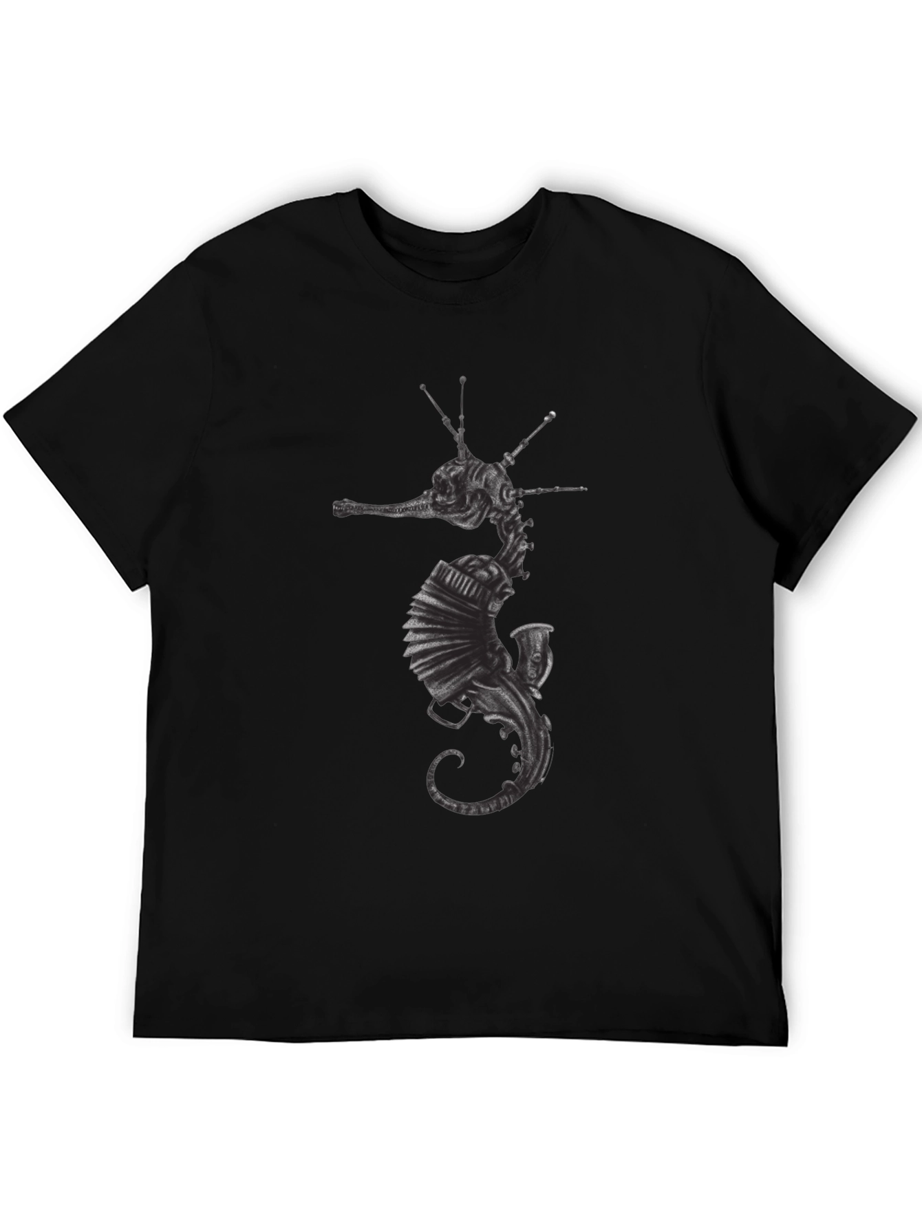 Camiseta Negra Hombre Diseño Seahorse