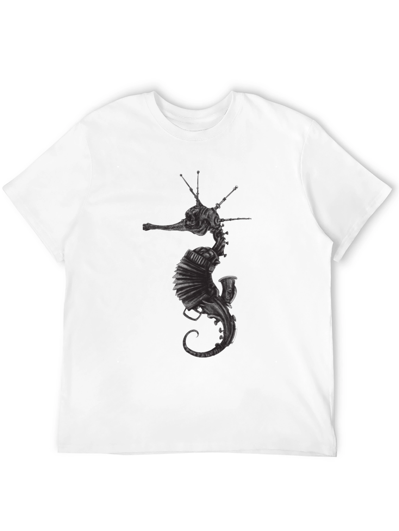 Camiseta Negra Hombre Diseño Seahorse