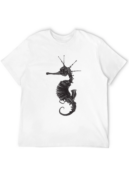 Camiseta Negra Hombre Diseño Seahorse