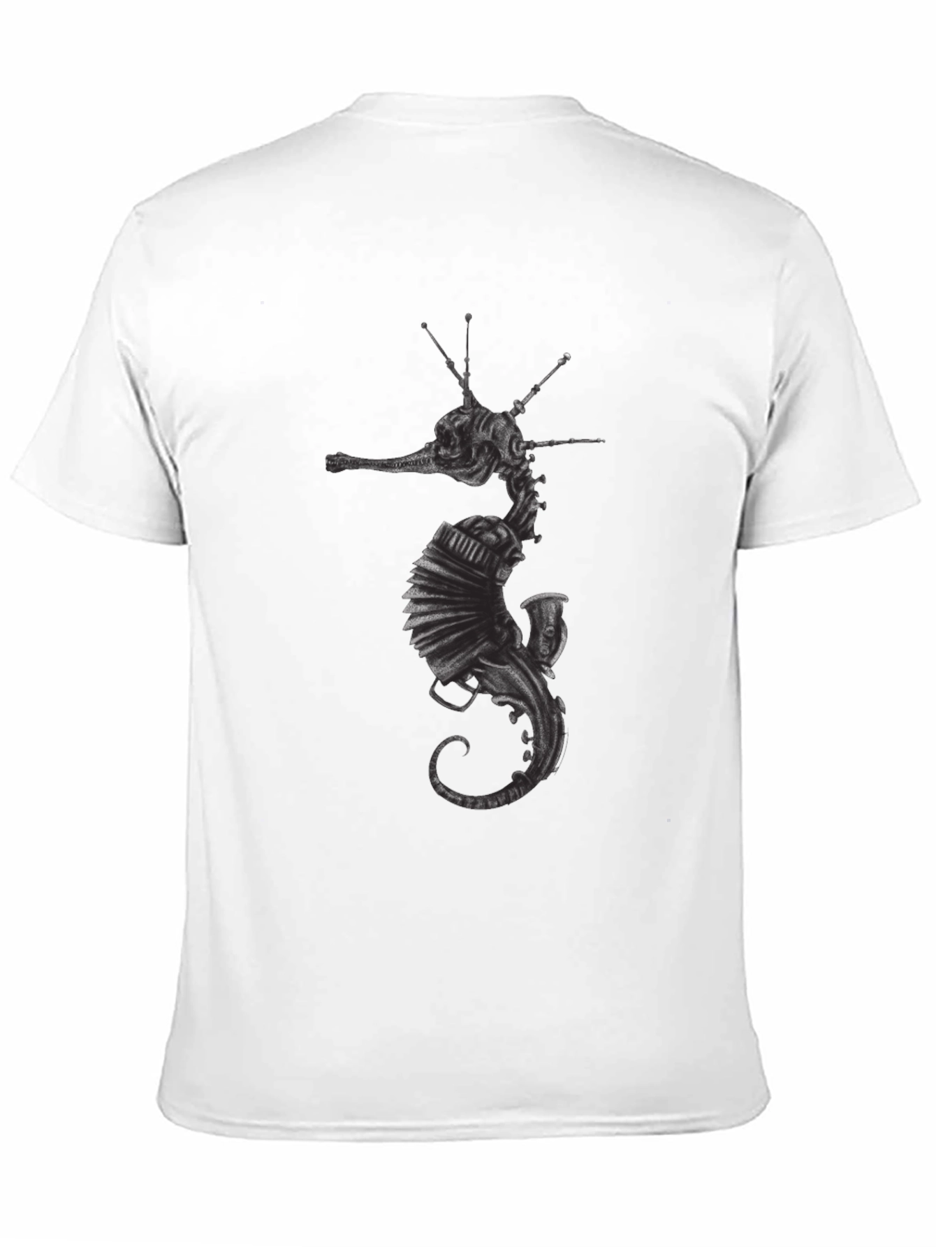 Camiseta Negra Hombre Diseño Seahorse