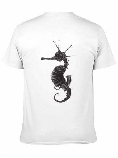 Camiseta Negra Hombre Diseño Seahorse