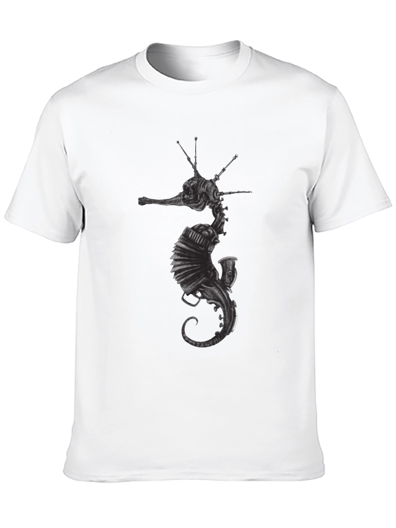 Camiseta Negra Hombre Diseño Seahorse
