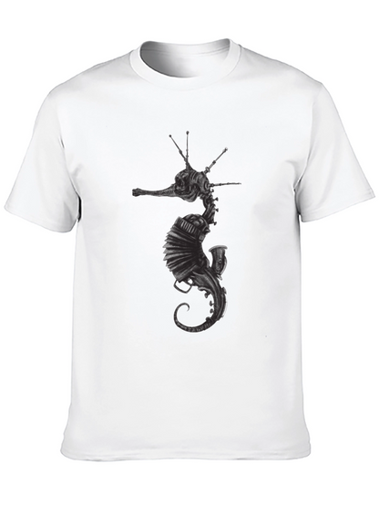 Camiseta Negra Hombre Diseño Seahorse