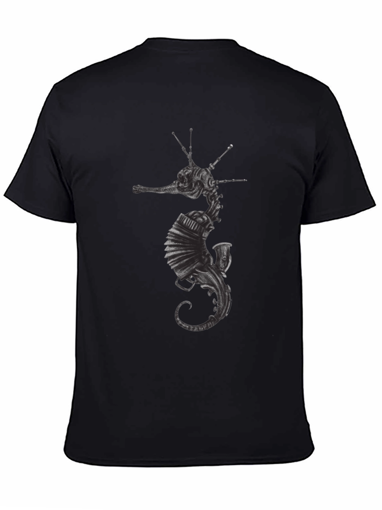 Camiseta Negra Hombre Diseño Seahorse