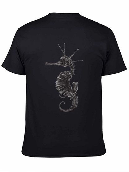 Camiseta Negra Hombre Diseño Seahorse