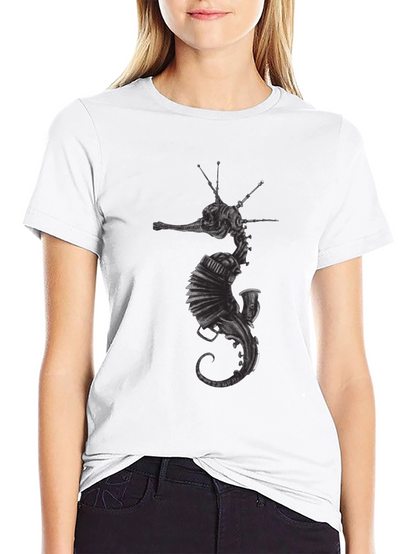 Camiseta Negra Hombre Diseño Seahorse
