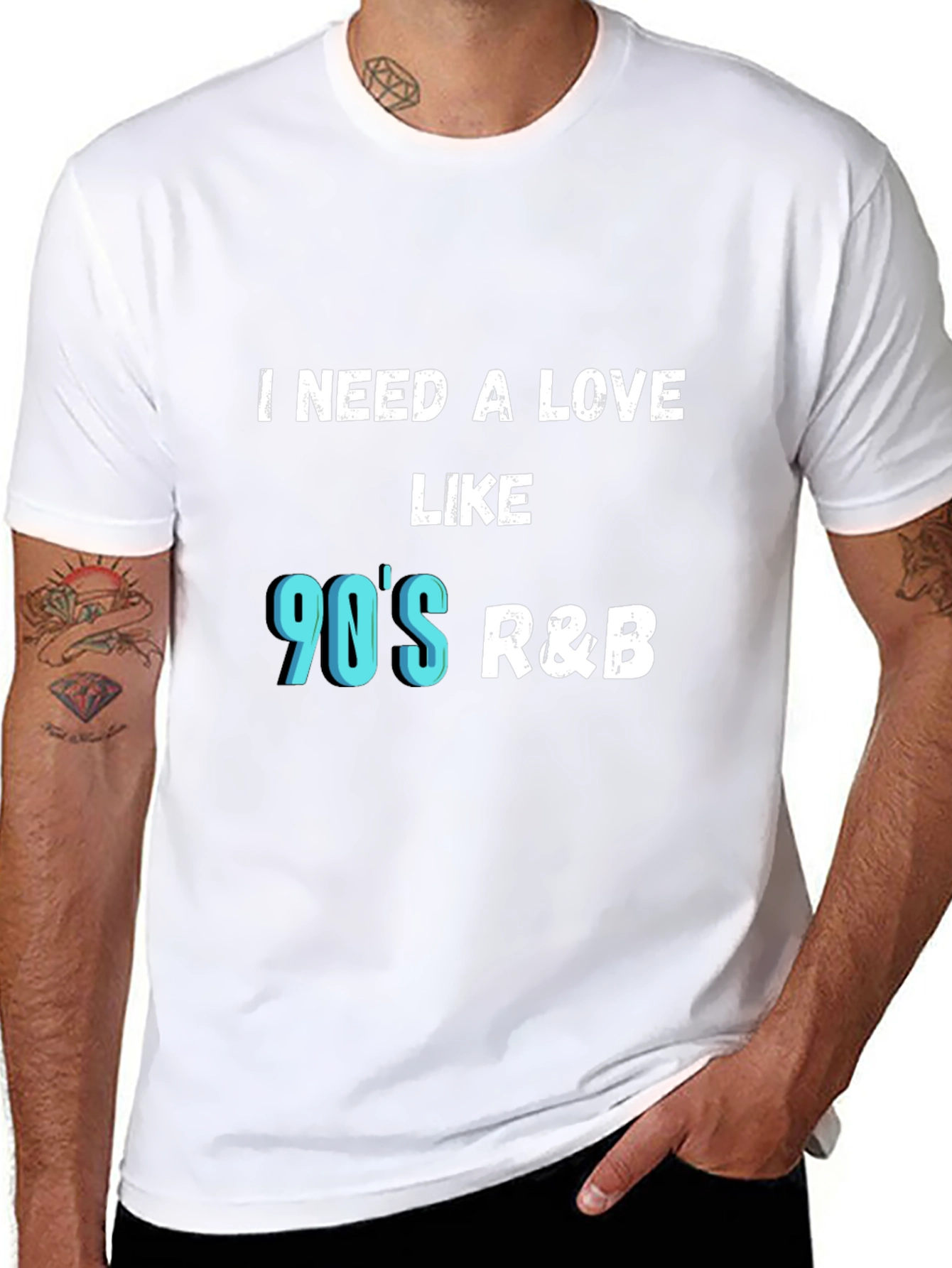 Camiseta Negra I Need a Love Like 90s R&B