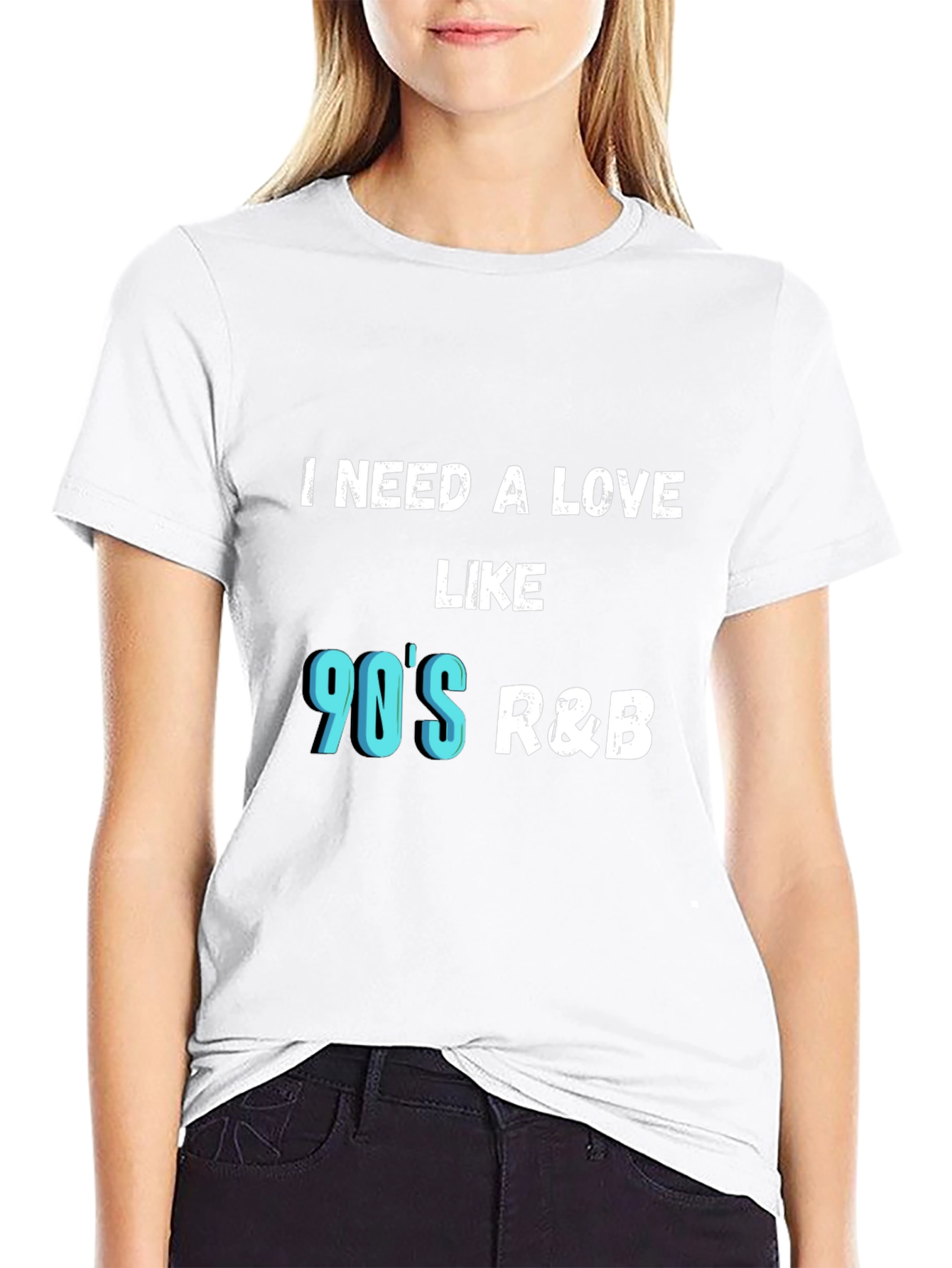Camiseta Negra I Need a Love Like 90s R&B