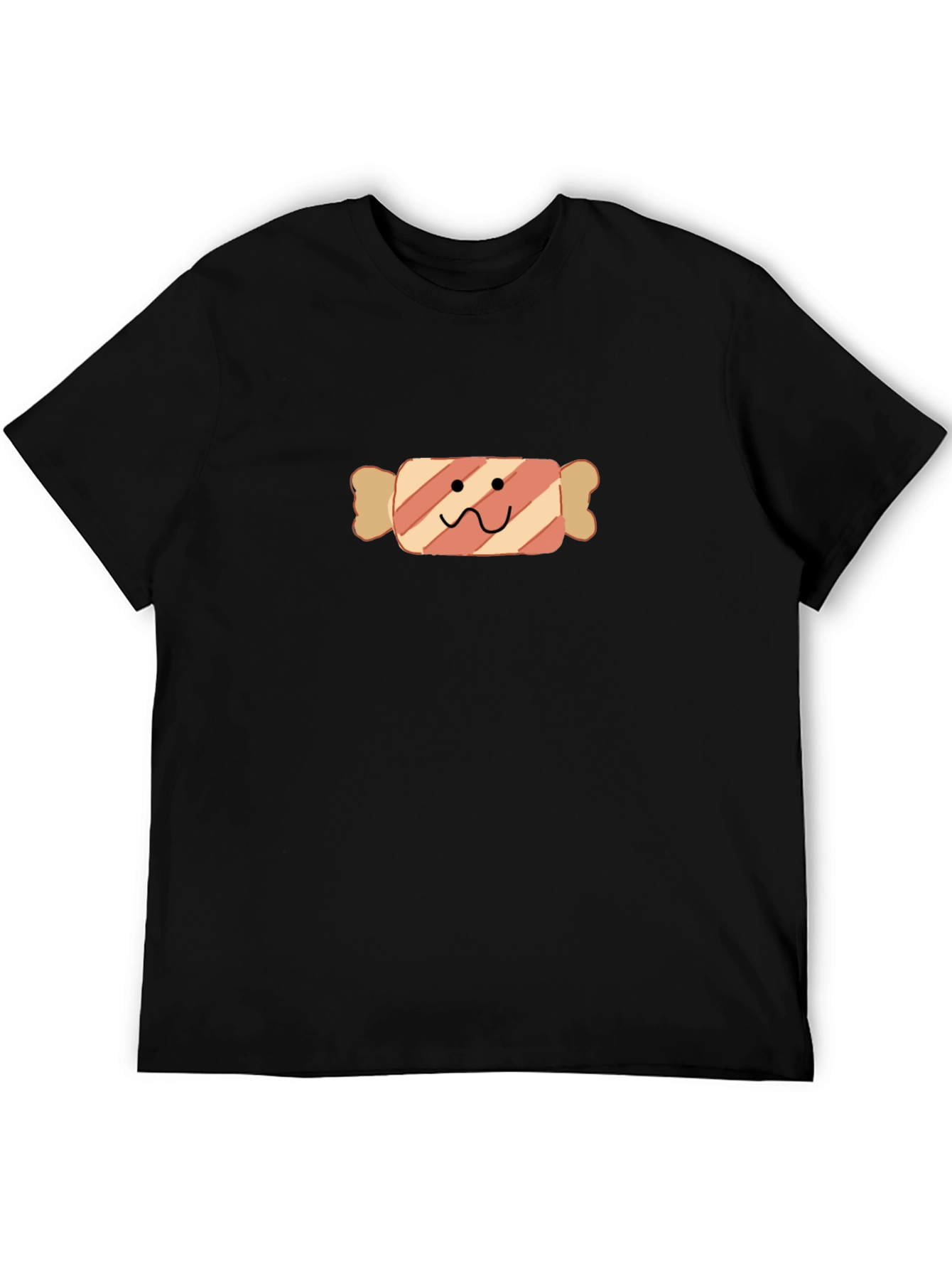 Camiseta Negra con Diseño de Caramelo Divertido