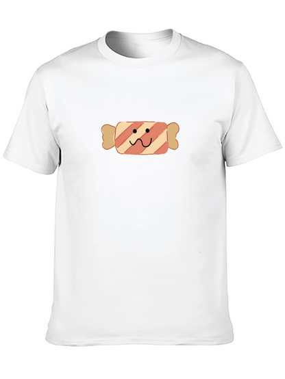Camiseta Negra con Diseño de Caramelo Divertido