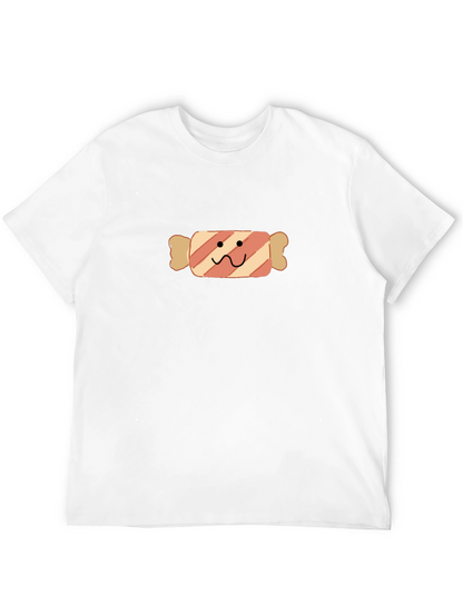 Camiseta Negra con Diseño de Caramelo Divertido