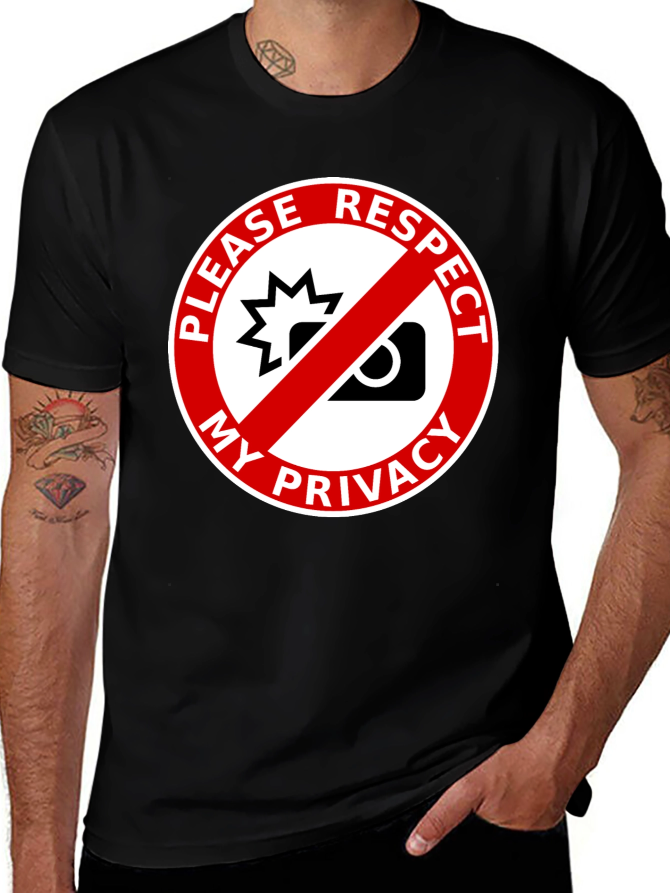Camiseta Negra: ¡Respeta Mi Privacidad! Diseño Único