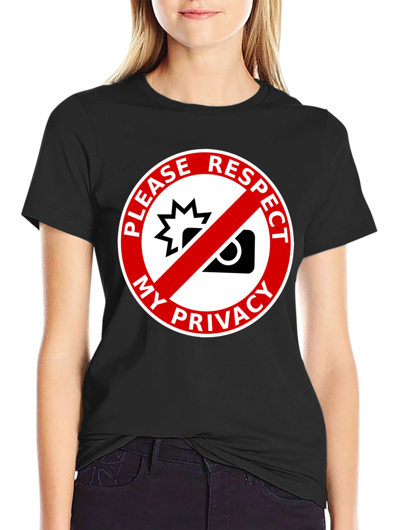 Camiseta Negra: ¡Respeta Mi Privacidad! Diseño Único