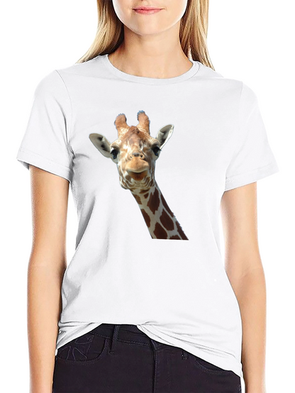 Camiseta Negra con Diseño de Jirafa