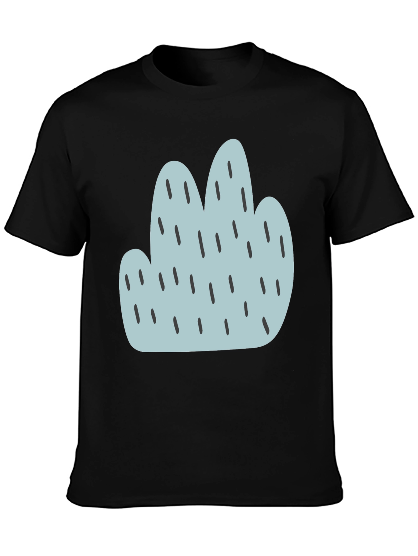 Camiseta Negra con Diseño Abstracto Azul