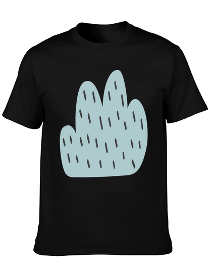 Camiseta Negra con Diseño Abstracto Azul