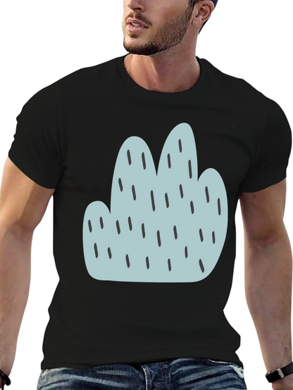 Camiseta Negra con Diseño Abstracto Azul