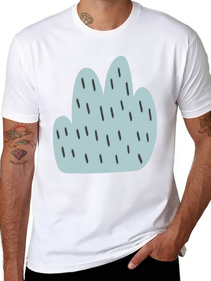 Camiseta Negra con Diseño Abstracto Azul