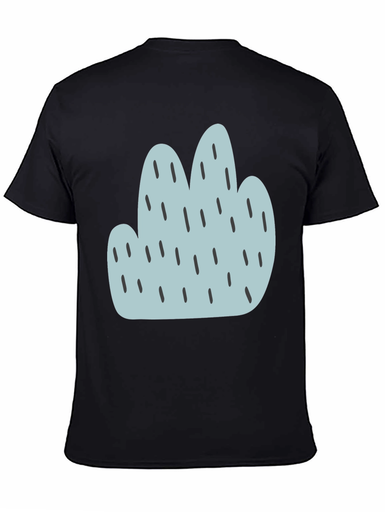 Camiseta Negra con Diseño Abstracto Azul