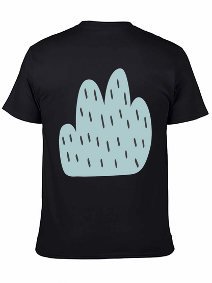 Camiseta Negra con Diseño Abstracto Azul