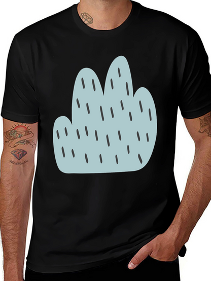 Camiseta Negra con Diseño Abstracto Azul