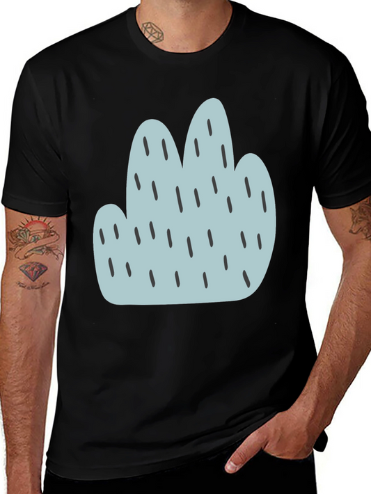 Camiseta Negra con Diseño Abstracto Azul