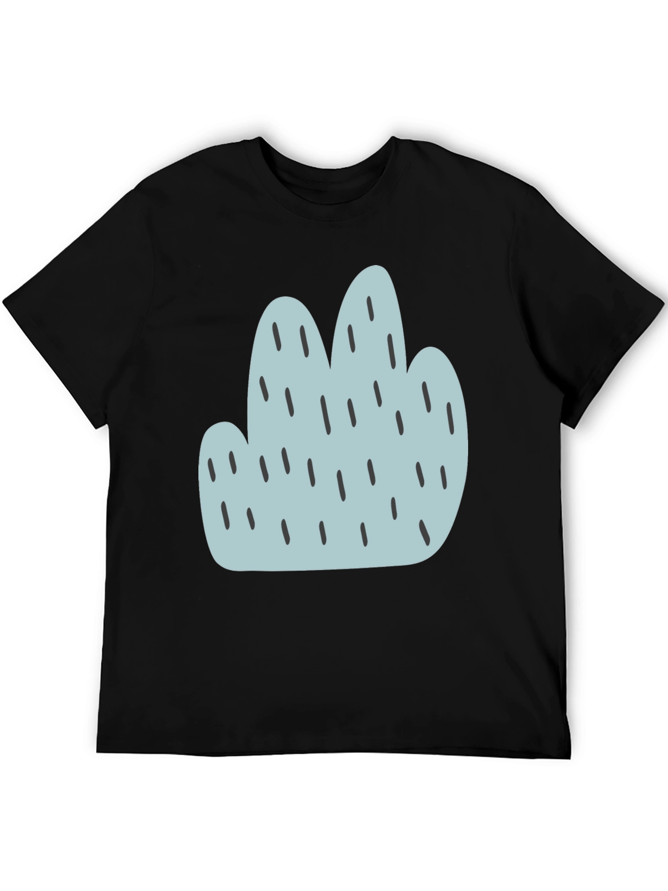 Camiseta Negra con Diseño Abstracto Azul