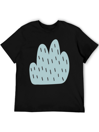 Camiseta Negra con Diseño Abstracto Azul