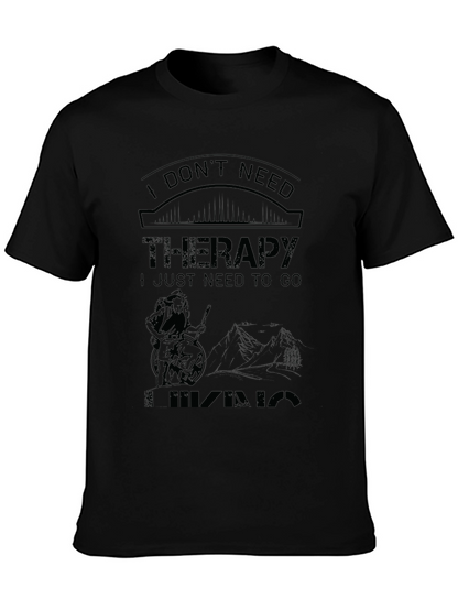 Camiseta Negra: No Necesito Terapia Necesito Ir de Hiking