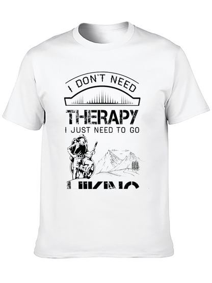 Camiseta Negra: No Necesito Terapia Necesito Ir de Hiking