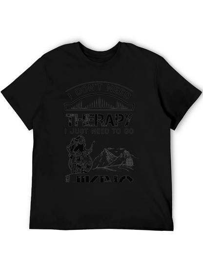 Camiseta Negra: No Necesito Terapia Necesito Ir de Hiking