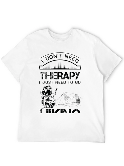 Camiseta Negra: No Necesito Terapia Necesito Ir de Hiking