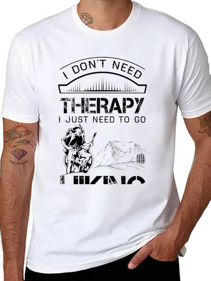 Camiseta Negra: No Necesito Terapia Necesito Ir de Hiking
