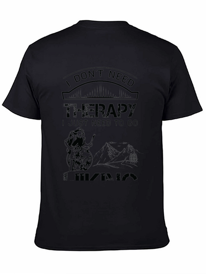 Camiseta Negra: No Necesito Terapia Necesito Ir de Hiking