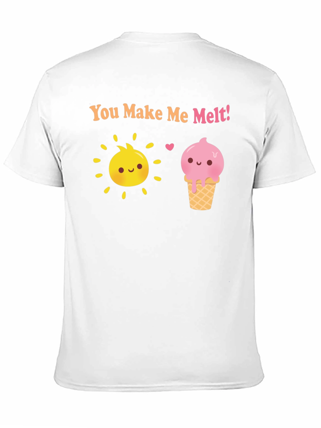 Camiseta Negra con Sol y Helado Me derrites