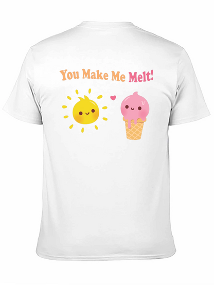 Camiseta Negra con Sol y Helado Me derrites