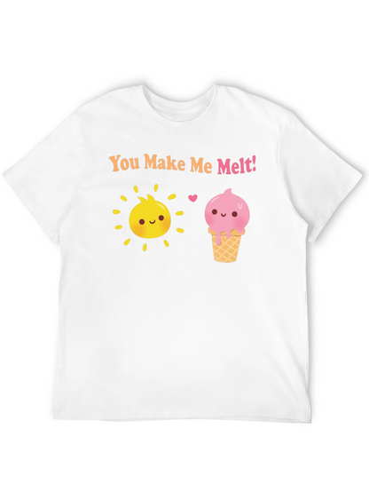 Camiseta Negra con Sol y Helado Me derrites