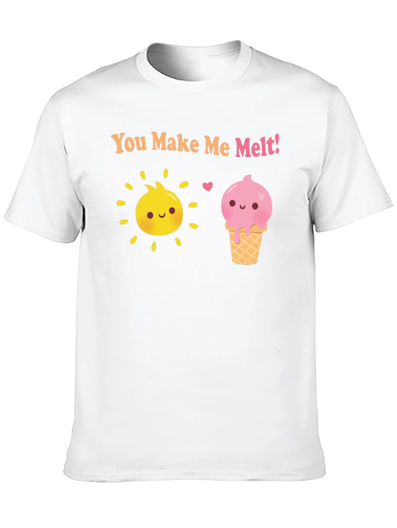 Camiseta Negra con Sol y Helado Me derrites