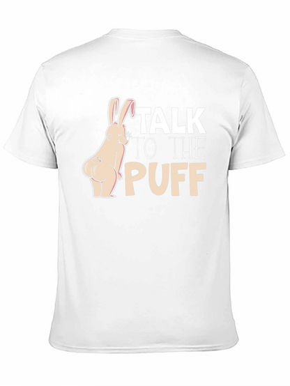 Camiseta Negra: Conejo Descarado Talk to the Puff