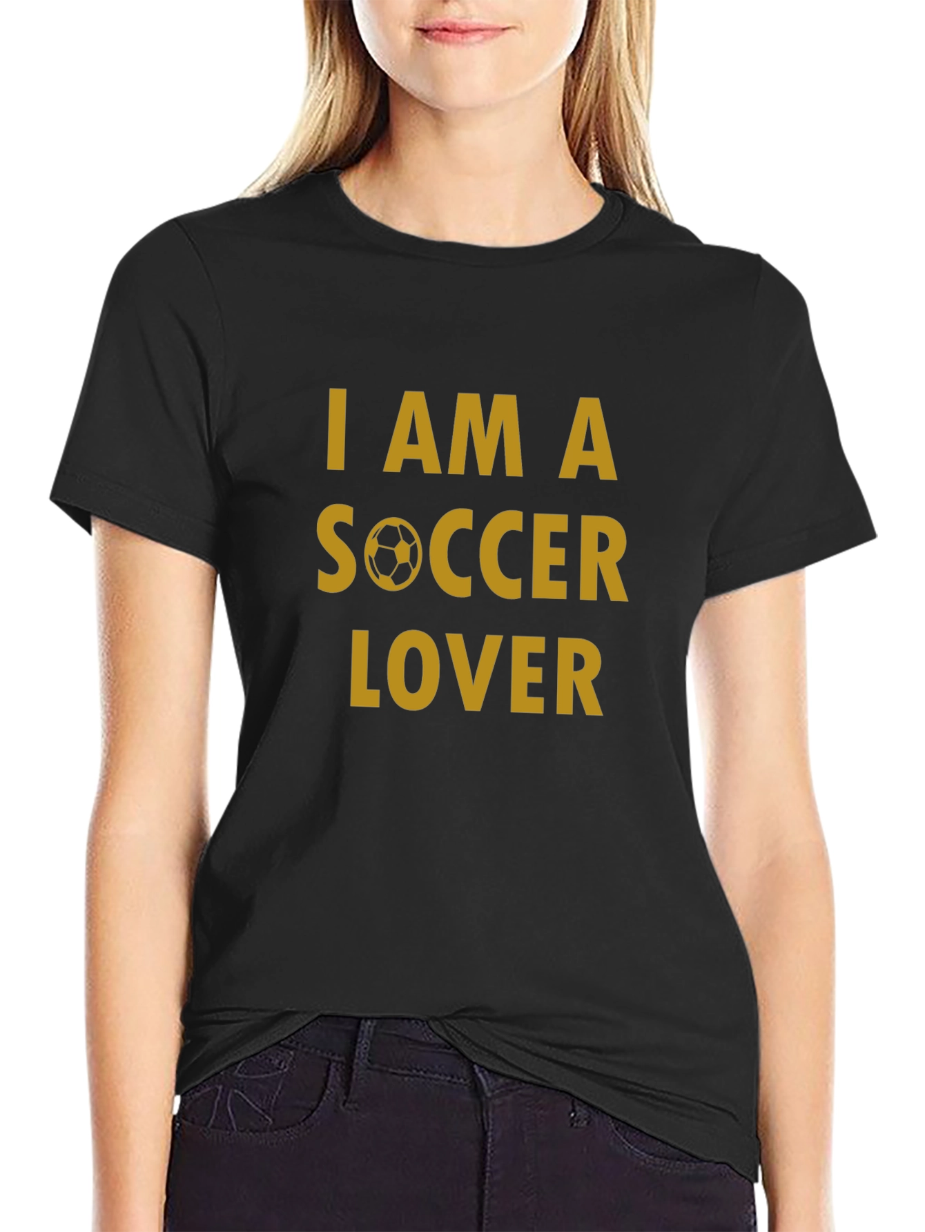 Camiseta Negra Soy un Amante del Fútbol