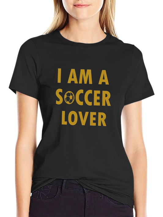 Camiseta Negra Soy un Amante del Fútbol