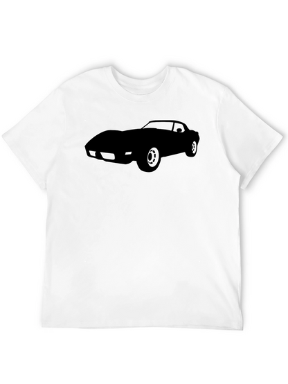 Camiseta Negra Clásica con Silueta de Coche Deportivo