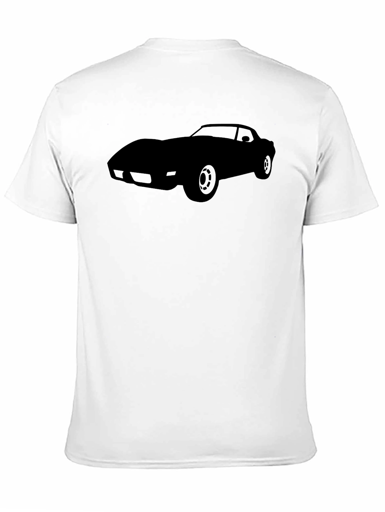 Camiseta Negra Clásica con Silueta de Coche Deportivo