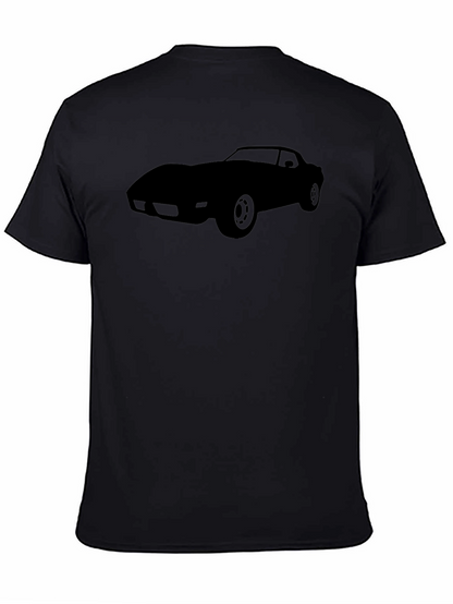 Camiseta Negra Clásica con Silueta de Coche Deportivo
