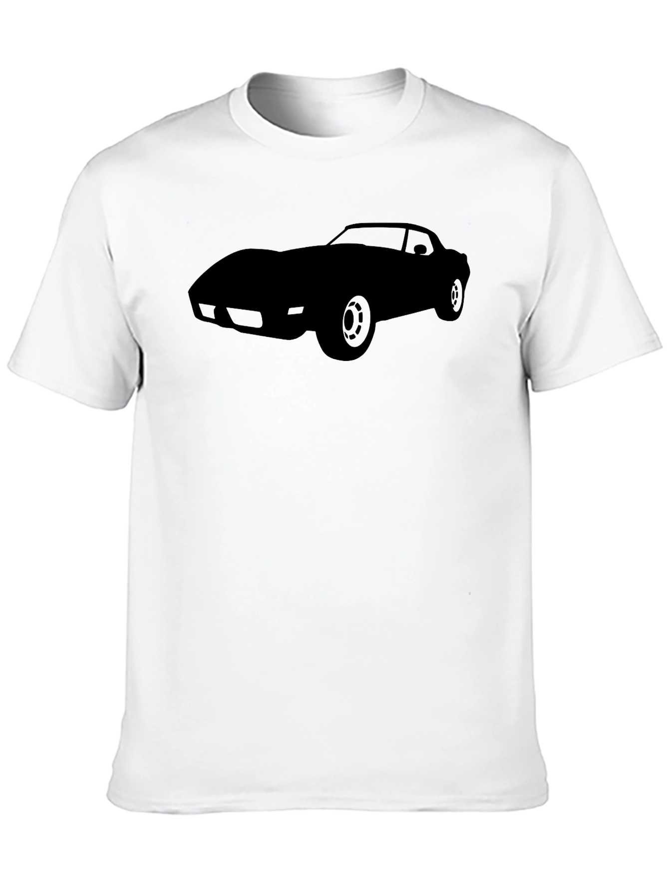 Camiseta Negra Clásica con Silueta de Coche Deportivo